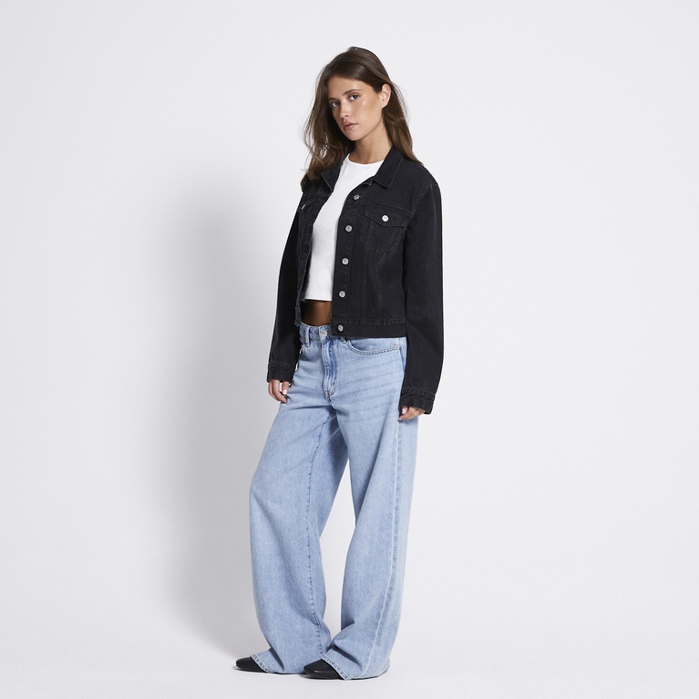Cropped denim jacket "Own" Black Used